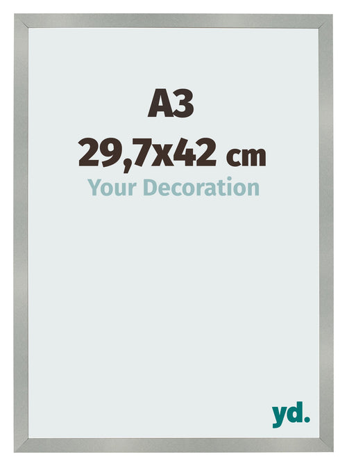 Cornice 29 7x42cm A3 Alluminio Spazzolato MDF Bologna Davanti Dimensione | Yourdecoration.it