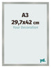 Cornice 29 7x42cm A3 Alluminio Spazzolato MDF Bologna Davanti Dimensione | Yourdecoration.it