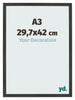 Cornice 29 7x42cm A3 Antracite MDF Bologna Davanti Dimensione | Yourdecoration.it
