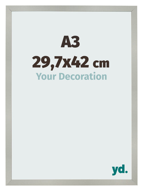 Cornice 29 7x42cm A3 Argento Opaco MDF Bologna Davanti Dimensione | Yourdecoration.it