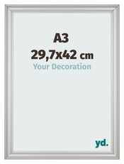 Cornice 29 7x42cm A3 Argento Opaco MDF Lazio Davanti Dimensione | Yourdecoration.it