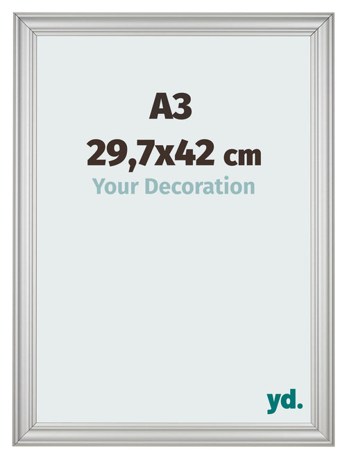 Cornice 29 7x42cm A3 Argento Opaco MDF Lazio Davanti Dimensione | Yourdecoration.it