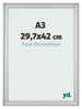Cornice 29 7x42cm A3 Argento Opaco MDF Lazio Davanti Dimensione | Yourdecoration.it