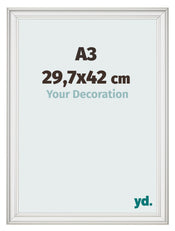 Cornice 29 7x42cm A3 Bianco Spazzato MDF Lazio Davanti Dimensione | Yourdecoration.it