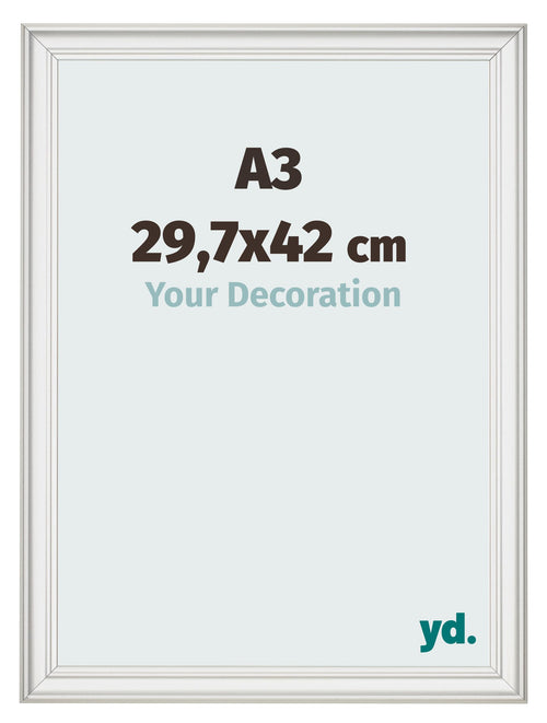 Cornice 29 7x42cm A3 Bianco Spazzato MDF Lazio Davanti Dimensione | Yourdecoration.it
