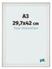 Cornice 29 7x42cm A3 Bianco Spazzato MDF Lazio Davanti Dimensione | Yourdecoration.it