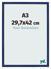 Cornice 29 7x42cm A3 Blu Scuro Spazzato MDF Bologna Davanti Dimensione | Yourdecoration.it