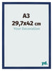 Cornice 29 7x42cm A3 Blu Scuro Spazzato MDF Bologna Davanti Dimensione | Yourdecoration.it
