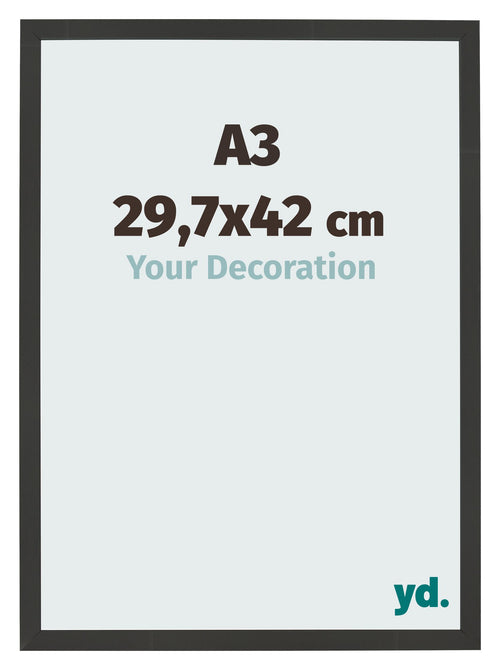 Cornice 29 7x42cm A3 Grana Di Legno Nero MDF Bologna Davanti Dimensione | Yourdecoration.it
