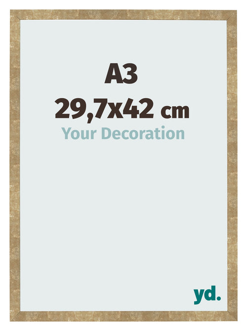 Cornice 29 7x42cm A3 Oro Antico MDF Bologna Davanti Dimensione | Yourdecoration.it