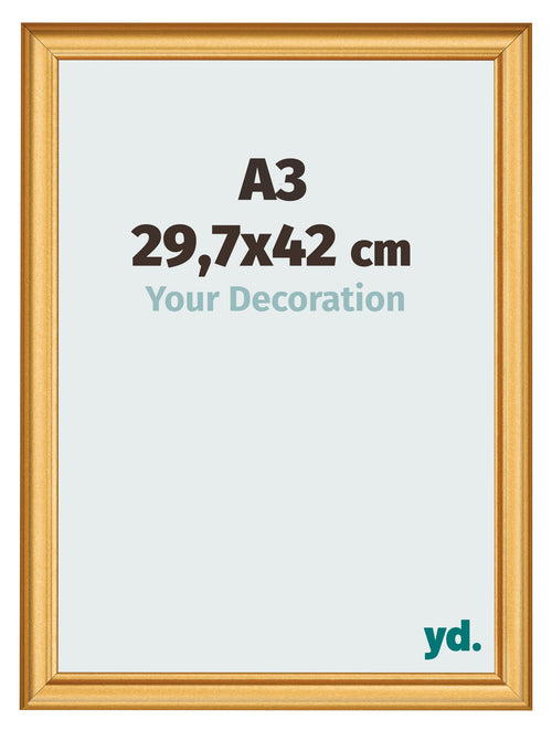 Cornice 29 7x42cm A3 Oro Opaco MDF Lazio Davanti Dimensione | Yourdecoration.it