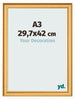 Cornice 29 7x42cm A3 Oro Opaco MDF Lazio Davanti Dimensione | Yourdecoration.it