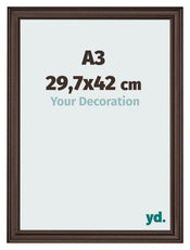 Cornice 29 7x42cm A3 Quercia Scura MDF Lazio Davanti Dimensione | Yourdecoration.it