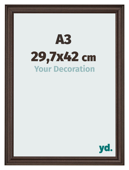 Cornice 29 7x42cm A3 Quercia Scura MDF Lazio Davanti Dimensione | Yourdecoration.it