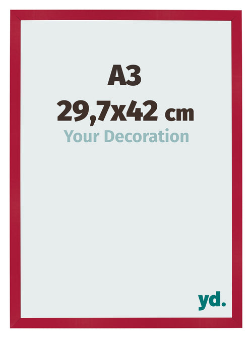 Cornice 29 7x42cm A3 Rosso MDF Bologna Davanti Dimensione | Yourdecoration.it