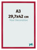 Cornice 29 7x42cm A3 Rosso MDF Bologna Davanti Dimensione | Yourdecoration.it