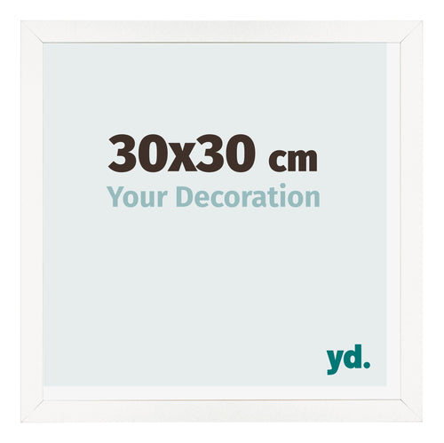 Cornice 30x30 cm Bianco Lucente MDF Bologna Davanti Dimensione | Yourdecoration.it
