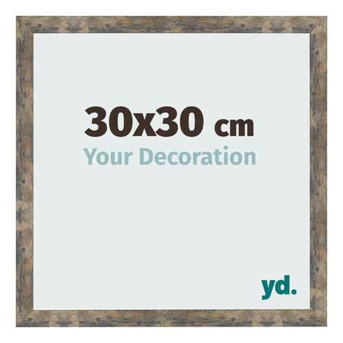 Cornice 30x30cm Blu Oro Fondente MDF Bologna Davanti Dimensione | Yourdecoration.it