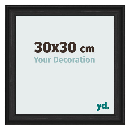 Cornice 30x30cm Grana Di Legno Nero MDF Lazio Davanti Dimensione | Yourdecoration.it