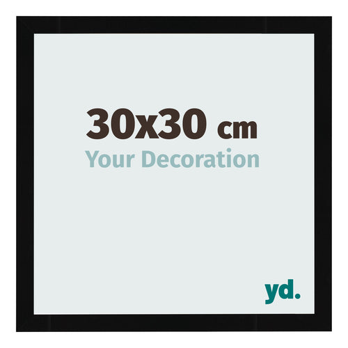 Cornice 30x30cm Nero Lucente MDF Bologna Davanti Dimensione | Yourdecoration.it