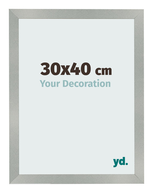 Cornice 30x40cm Alluminio Spazzolato MDF Bologna Davanti Dimensione | Yourdecoration.it