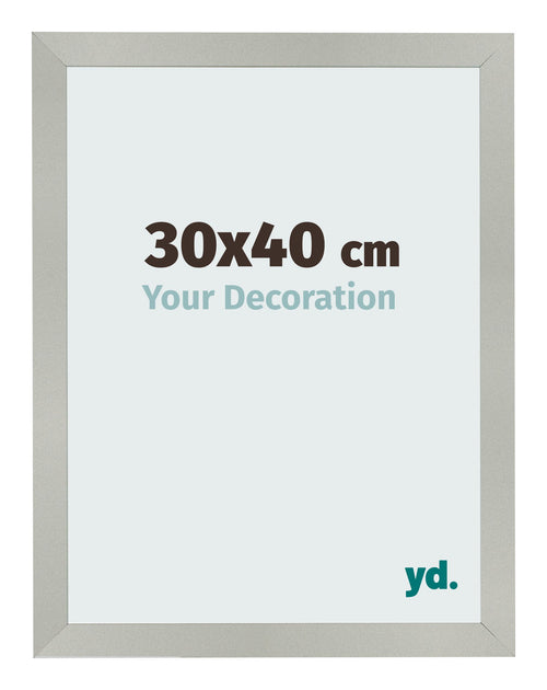 Cornice 30x40cm Argento Opaco MDF Bologna Davanti Dimensione | Yourdecoration.it