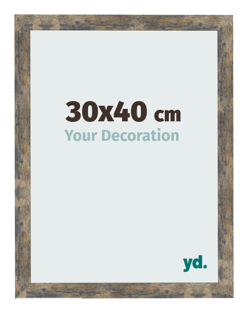 Cornice 30x40cm Blu Oro Fondente MDF Bologna Davanti Dimensione | Yourdecoration.it