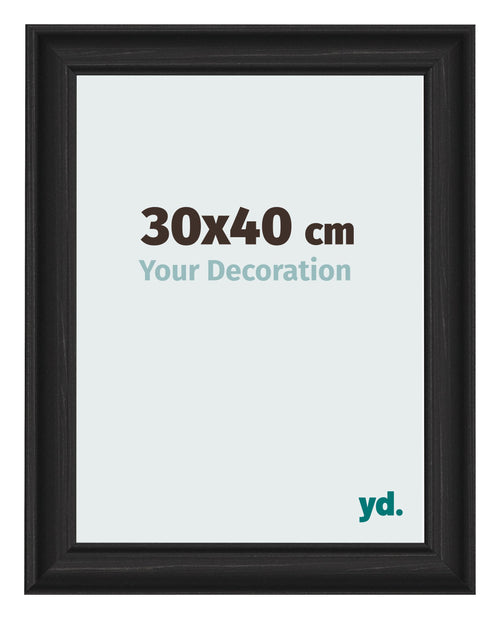 Cornice 30x40cm Grana Di Legno Nero MDF Lazio Davanti Dimensione | Yourdecoration.it