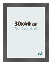 Cornice 30x40cm Nero Argento Lucido MDF Pisa Davanti Dimensione | Yourdecoration.it