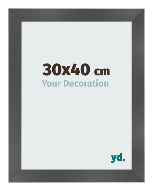 Cornice 30x40cm Nero Argento Lucido MDF Pisa Davanti Dimensione | Yourdecoration.it