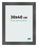 Cornice 30x40cm Nero Argento Lucido MDF Pisa Davanti Dimensione | Yourdecoration.it
