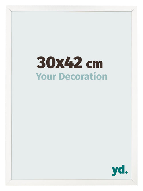 Cornice 30x42 cm Bianco Lucente MDF Bologna Davanti Dimensione | Yourdecoration.it