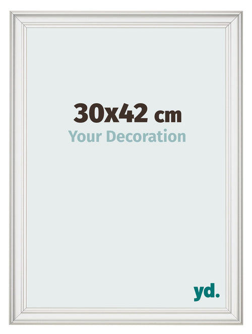 Cornice 30x42cm Bianco Spazzato MDF Lazio Davanti Dimensione | Yourdecoration.it