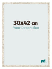 Cornice 30x42cm Bianco Vintage MDF Bologna Davanti Dimensione | Yourdecoration.it