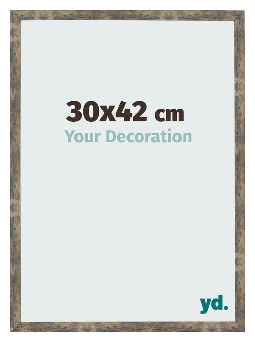 Cornice 30x42cm Blu Oro Fondente MDF Bologna Davanti Dimensione | Yourdecoration.it