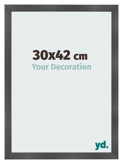 Cornice 30x42cm Nero Argento Lucido MDF Pisa Davanti Dimensione | Yourdecoration.it