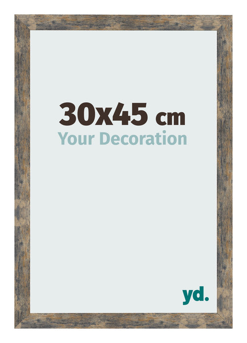 Cornice 30x45cm Blu Oro Fondente MDF Bologna Davanti Dimensione | Yourdecoration.it