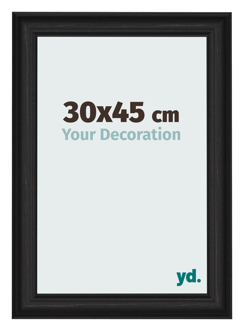 Cornice 30x45cm Grana Di Legno Nero MDF Lazio Davanti Dimensione | Yourdecoration.it
