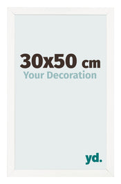 Cornice 30x50 cm Bianco Lucente MDF Bologna Davanti Dimensione | Yourdecoration.it