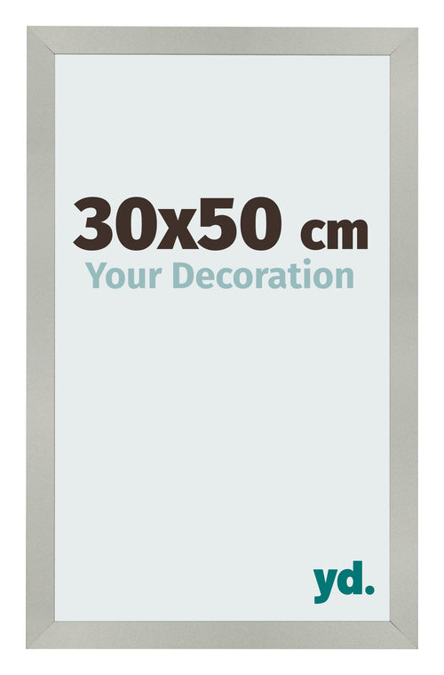Cornice 30x50cm Argento Opaco MDF Bologna Davanti Dimensione | Yourdecoration.it