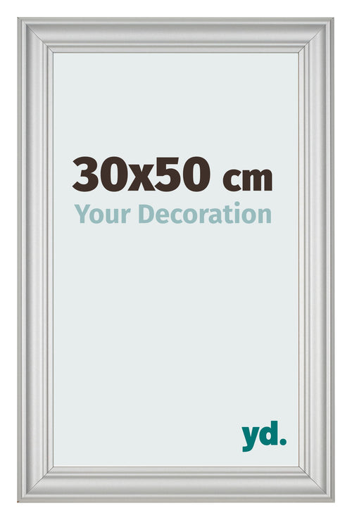 Cornice 30x50cm Argento Opaco MDF Lazio Davanti Dimensione | Yourdecoration.it