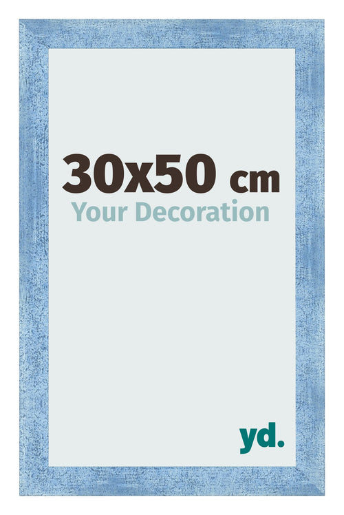 Cornice 30x50cm Blu Acceso Spazzato MDF Pisa Davanti Dimensione | Yourdecoration.it