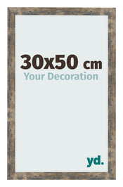 Cornice 30x50cm Blu Oro Fondente MDF Bologna Davanti Dimensione | Yourdecoration.it