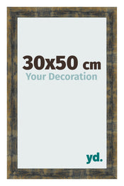 Cornice 30x50cm Blu Oro Fondente MDF Pisa Davanti Dimensione | Yourdecoration.it