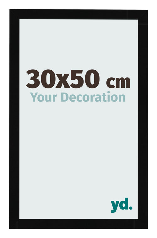 Cornice 30x50cm Nero Lucente MDF Bologna Davanti Dimensione | Yourdecoration.it