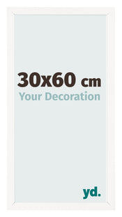 Cornice 30x60 cm Bianco Lucente MDF Bologna Davanti Dimensione | Yourdecoration.it