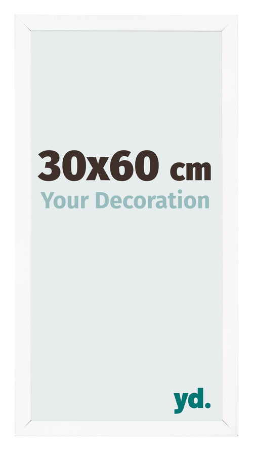 Cornice 30x60 cm Bianco Opaco MDF Bologna Davanti Dimensione | Yourdecoration.it