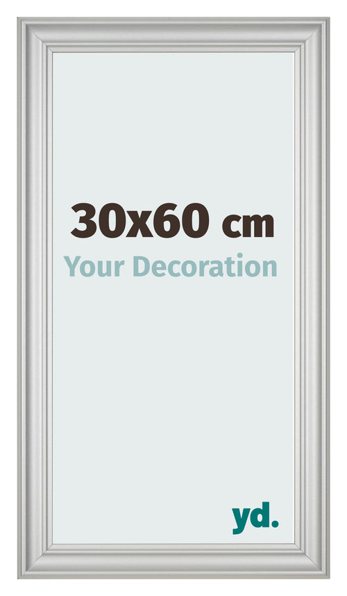 Cornice 30x60cm Argento Opaco MDF Lazio Davanti Dimensione | Yourdecoration.it