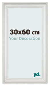 Cornice 30x60cm Bianco Spazzato MDF Lazio Davanti Dimensione | Yourdecoration.it