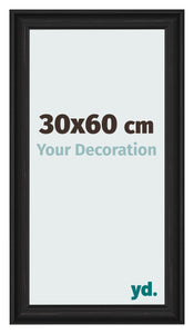 Cornice 30x60cm Grana Di Legno Nero MDF Lazio Davanti Dimensione | Yourdecoration.it